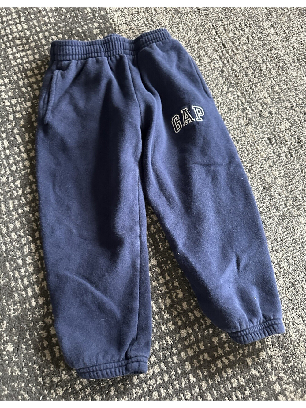 GAP Boys Blue Fleece Jogger Pants Size 3 Solid Pull On Elastic Waist
